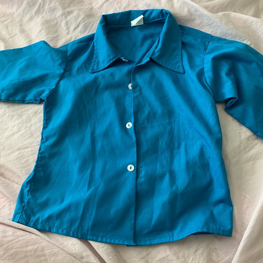 boys turquoise button down